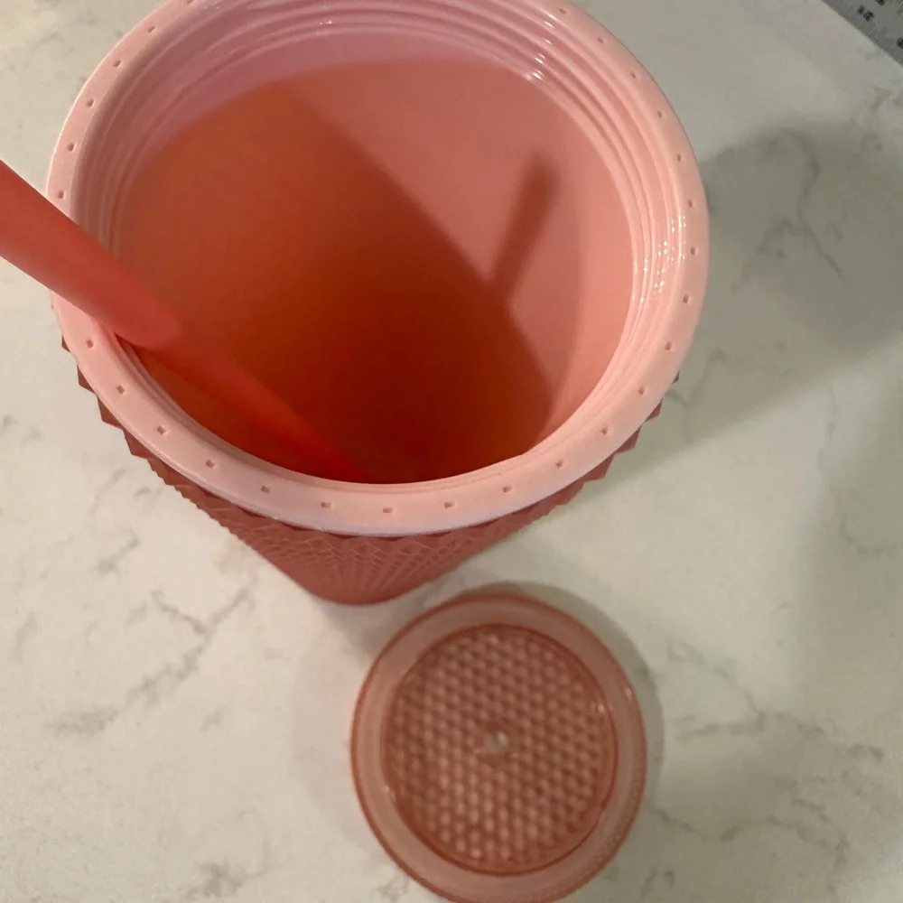 Starbucks‎ 2022 PINK LEMONADE JELLY STUDDED 24oz SOFT TOUCH Tumbler Cold Cup NEW